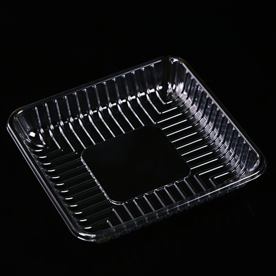 Custom Recycled Clear Disposable Stackable Plastic Fruit Vegetable Tray Packaging for Supermarket