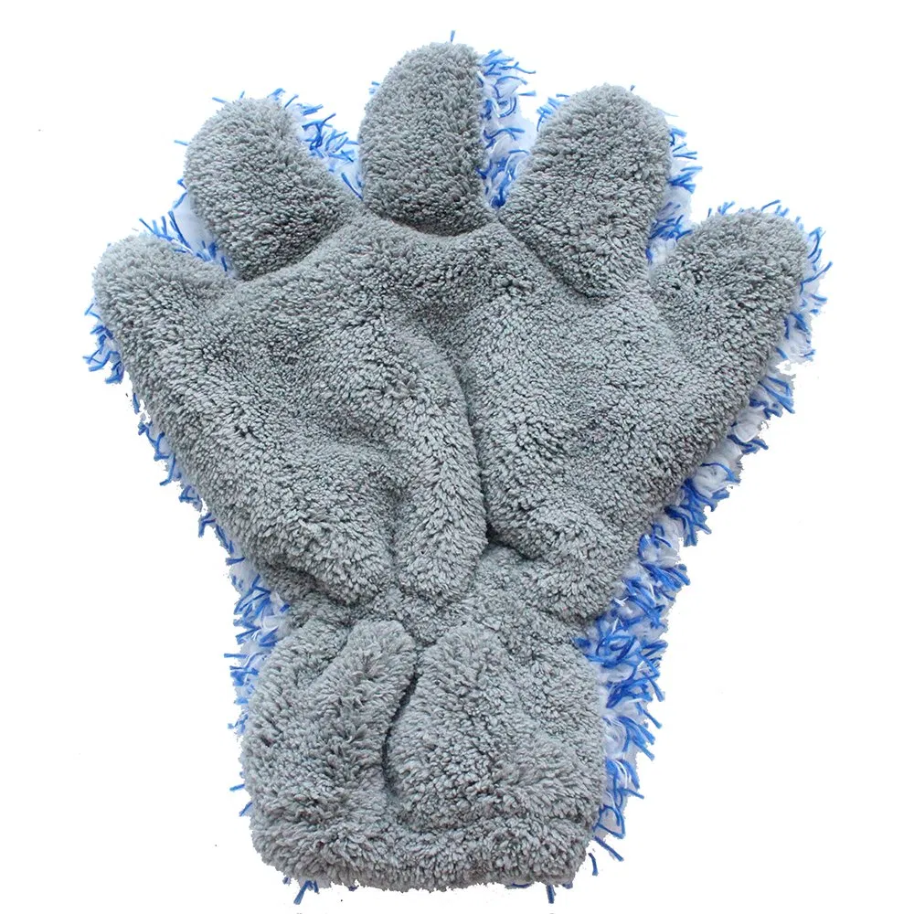 Shineopen Five-Finger Coral Fleece Microfiber Wash Mitt for Car Detailing Madness Car Wash Gloves Ultra Absorbent Microfiber Mitt