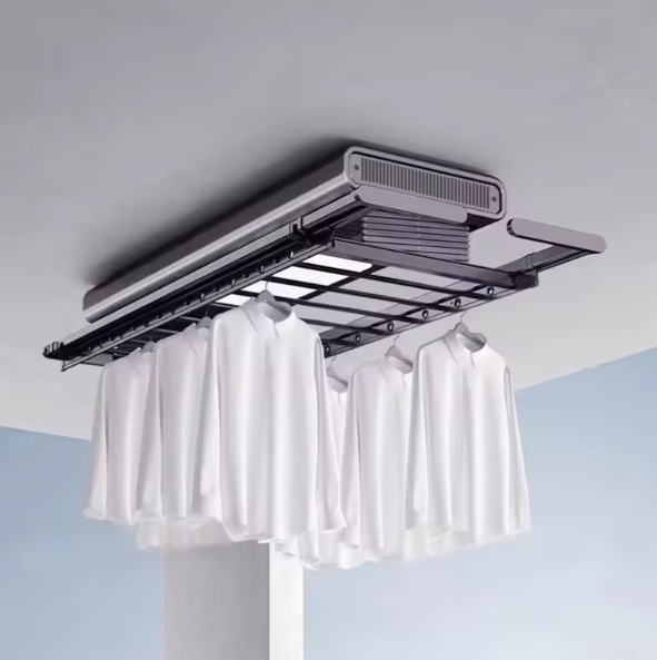 OEM Smart Home Clothes Dryer Tuyasmart Google Alexa APP Control Automatic Retractable Ceiling Lifting Laundry Drying Hanger Rack