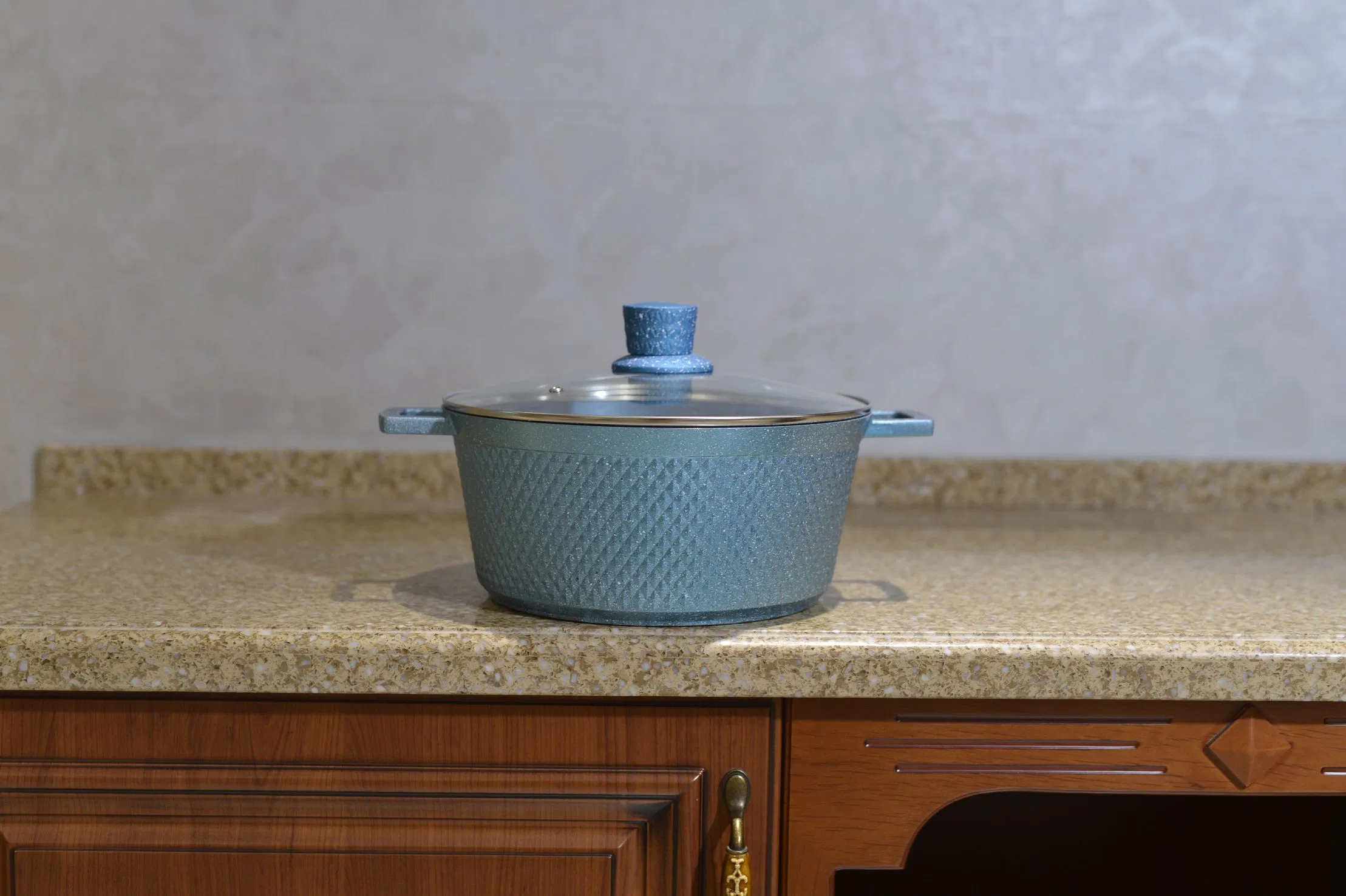 OEM Crystal Design 28 Cm Casserole Non-Stick Aluminum Soup Pot