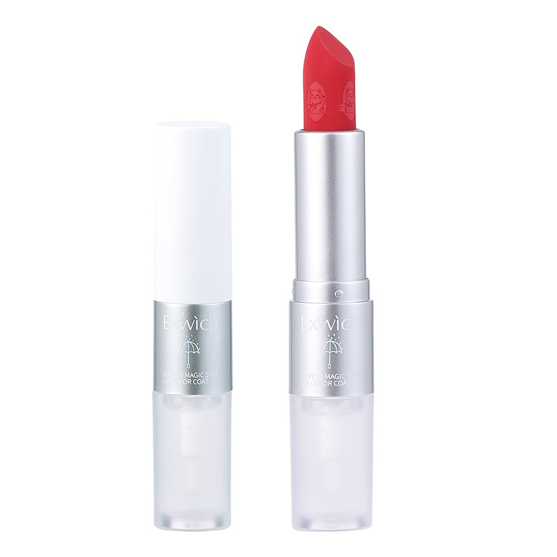 Ls13ives Double-Headed Lipstick Raincoat Non-Stick Cup Lock Color Fixation Artifact Anti-Fading Lipstick Waterproof Net Red Manufacturer