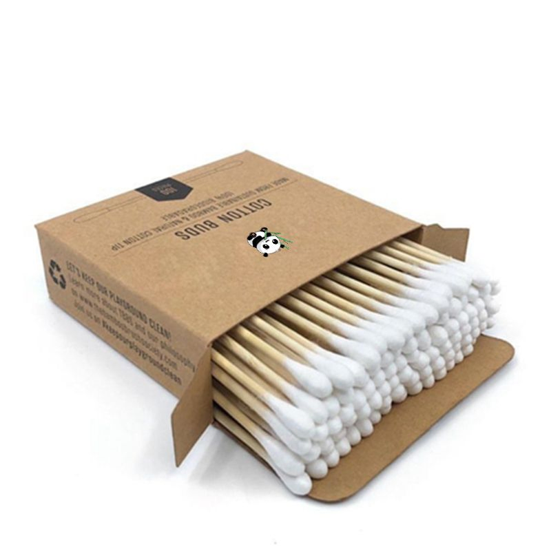 200 PCS Bamboo Cotton Bud Recycling Package, Cotton Swab
