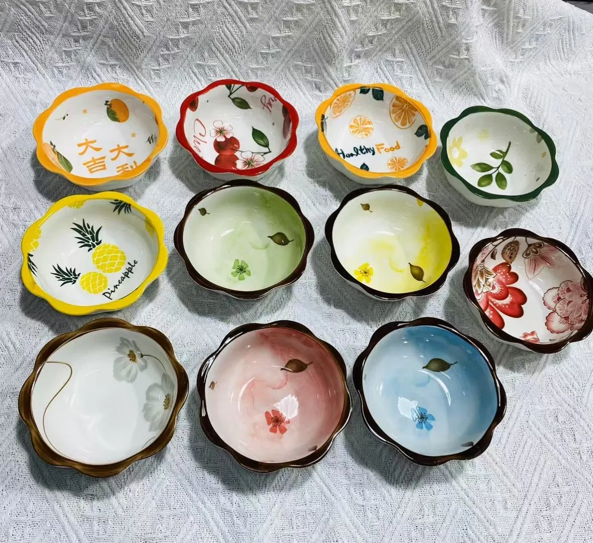 4"Soup Bowl Plate Saucer Pad Printing Ceramic Porcelain Tableware