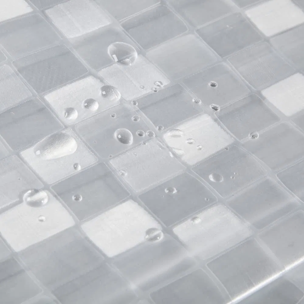 3D PVC Clear Shower Curtain Liner Heavy Duty Shower Curtain, Semi Transparent, Mildew Proof and Anti-Bacterial