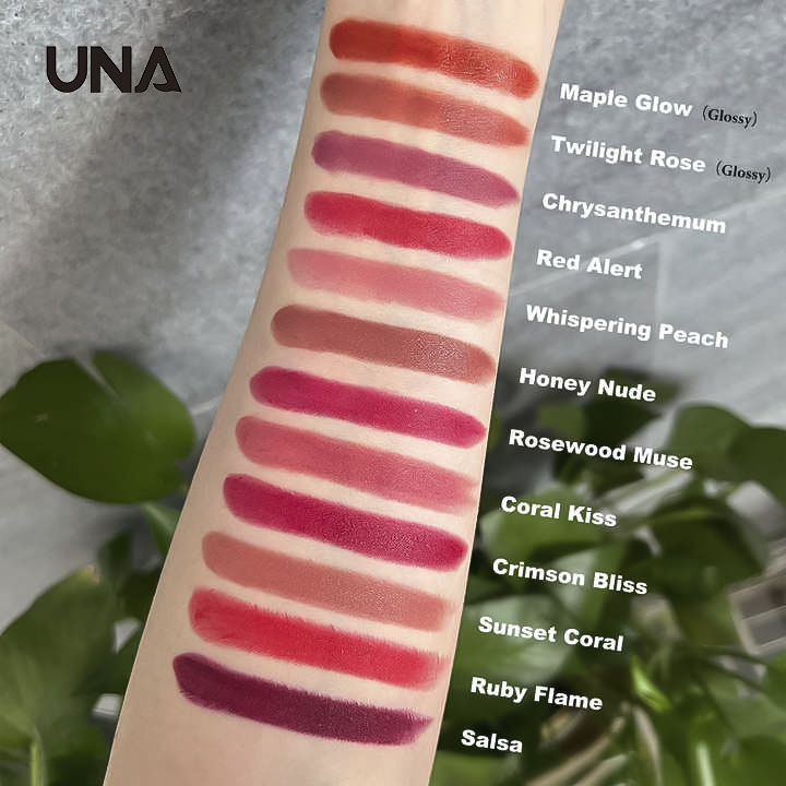 Private Label Matte Lipstick 3-Piece Set with Luxury Chain Bag Vegan Free Choice Lipstick Color Combination Creamy Lipstick