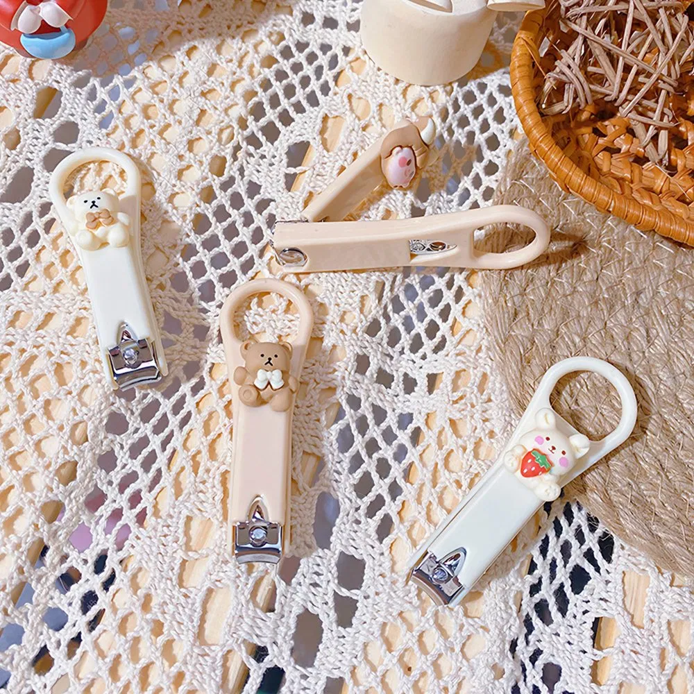 Cartoon 3D Key Chain Carbon Plated Nails Art Manicure Cutter Wholesale Stainless Steel Baby Gift Nail Clipper