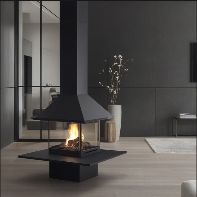 Vintage Cast Iron Wood Burning Stove for Indoor Heating