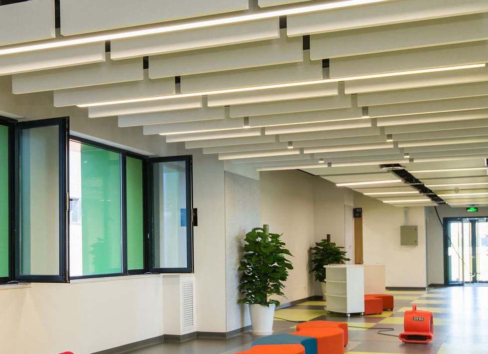 AG. Acoustic Building Material Glassfiber Hanging Baffles Acoustic Ceiling Board for School Classroom