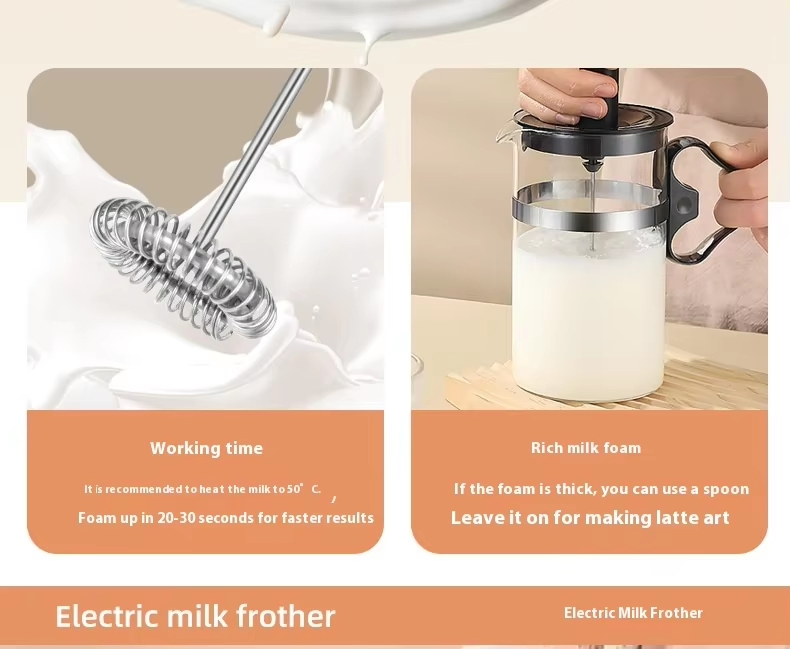 Coffee Household Portable Rechargeable Three Speeds Mixer Foam Maker Coffee Milk Automatic Fast Foaming