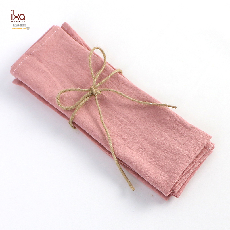 Square Solid Color Handmade Hemstitch Coffee Cloth Dining Restaurant Table Woven Custom Cotton Placemat