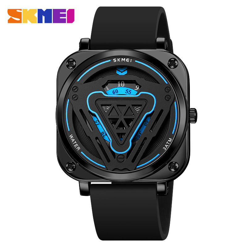 Skmei 2107 Alloy Case Soft Silicone Strap Fashion Design Men Quartz Wristwatch