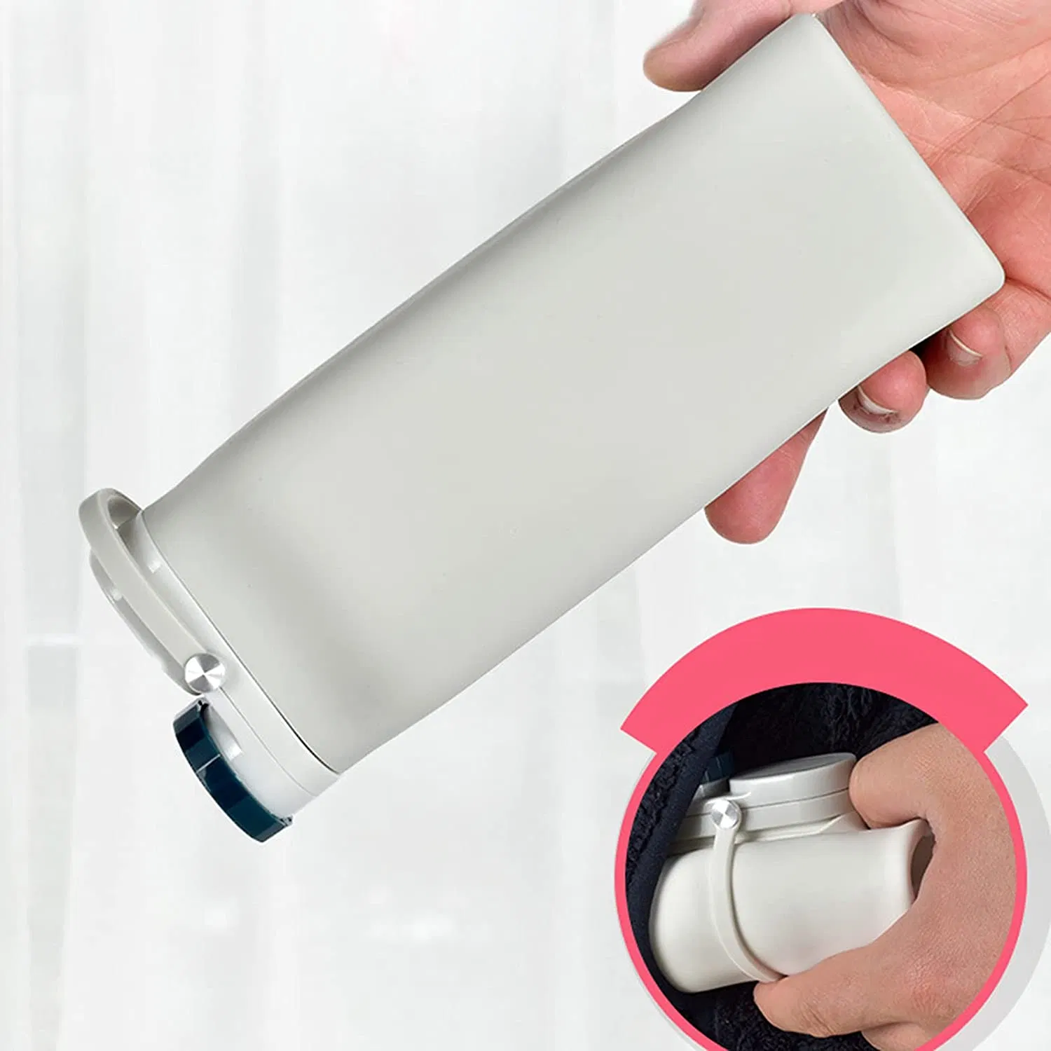 Складная силиконовая бутылка для воды 600 мл