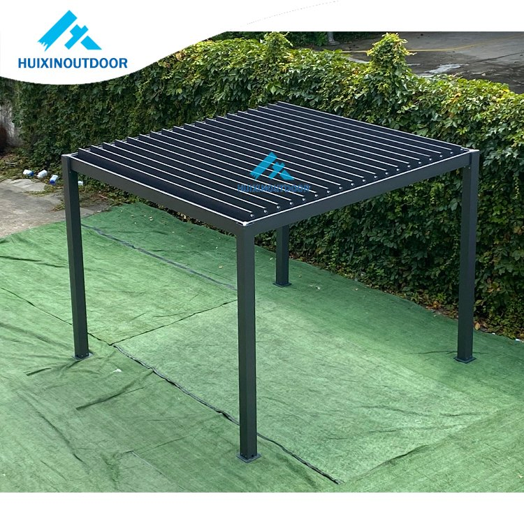 Sunscreen Motorized Louvered Roof Waterproof Canopy Sliding Aluminum Pergola Outdoor Awning