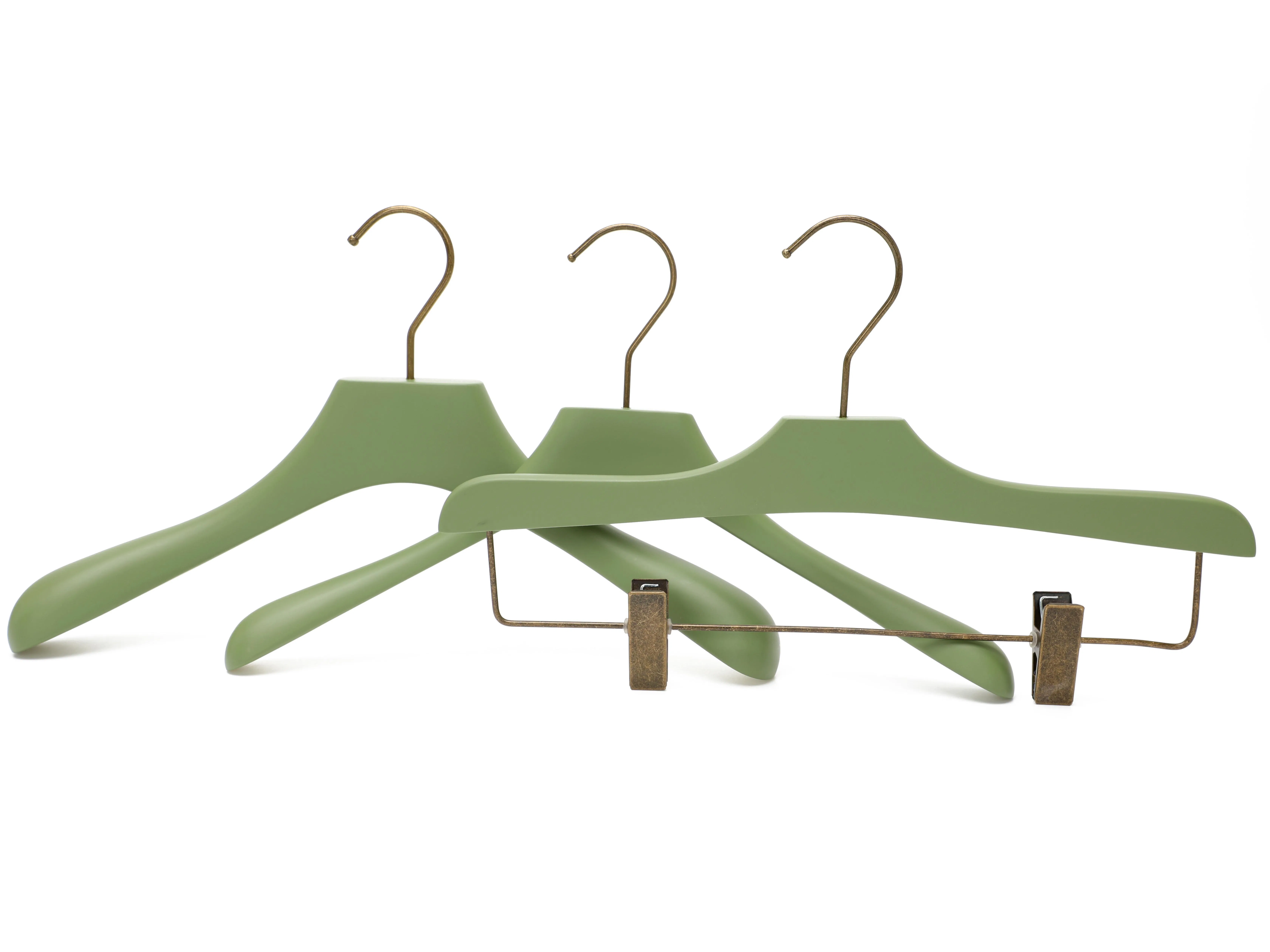Versatile Wooden Hanger with Clips for Fashionable Clothing Storage