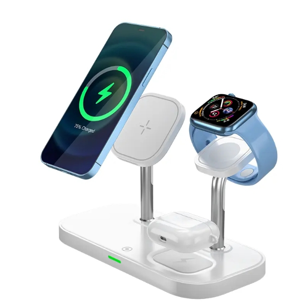 Desk Wireless Charging 3 in 1 Charger Magnetic 15W 3 in 1 Wireless Charger Charging Station for Phone Stand Fast Charger