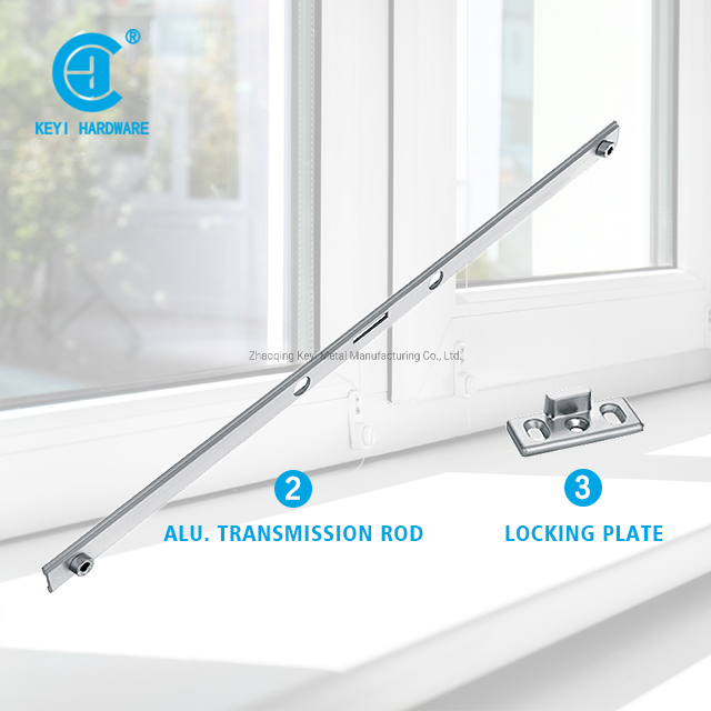 Keyi Metal Ykpx18 20-Groove Curtain Wall Top Hung Window with 2-Point Lock Window Component