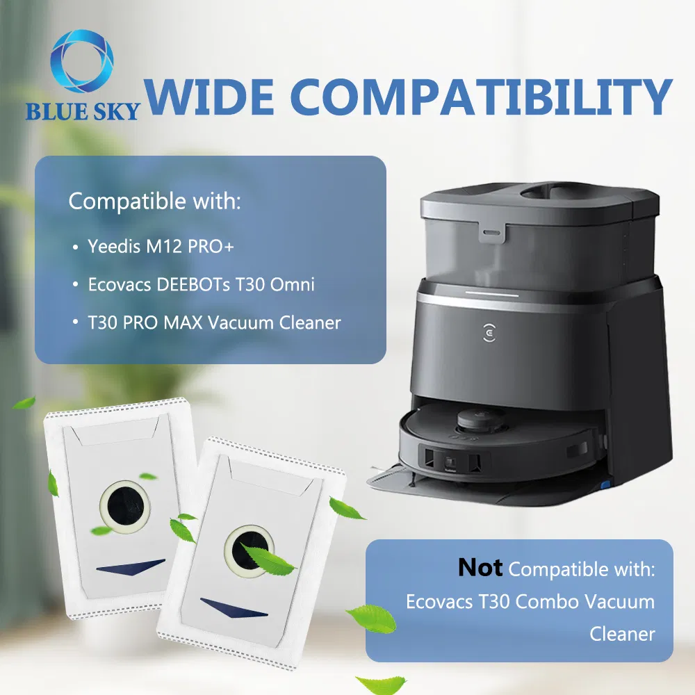 Vacuum Cleaner Dust Filter Bag Replacement for Ecovacs Deebot T30 / T30 PRO / T30 Max Yeedi M12 PRO+
