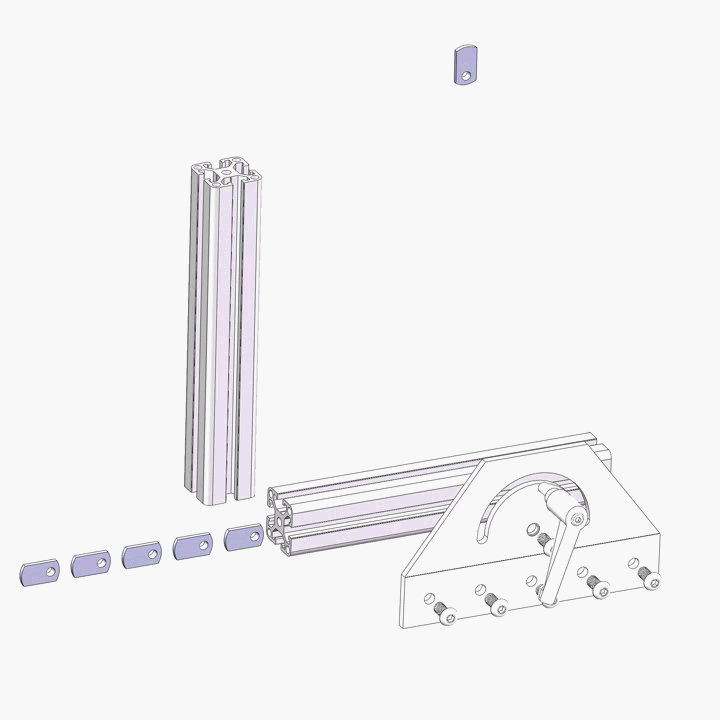 Colorful 7141 M6*30 Hidden Pots Pans Removable Lifting Locking Handle for T Slot Aluminium Profile and Pivot Joint M6 M8