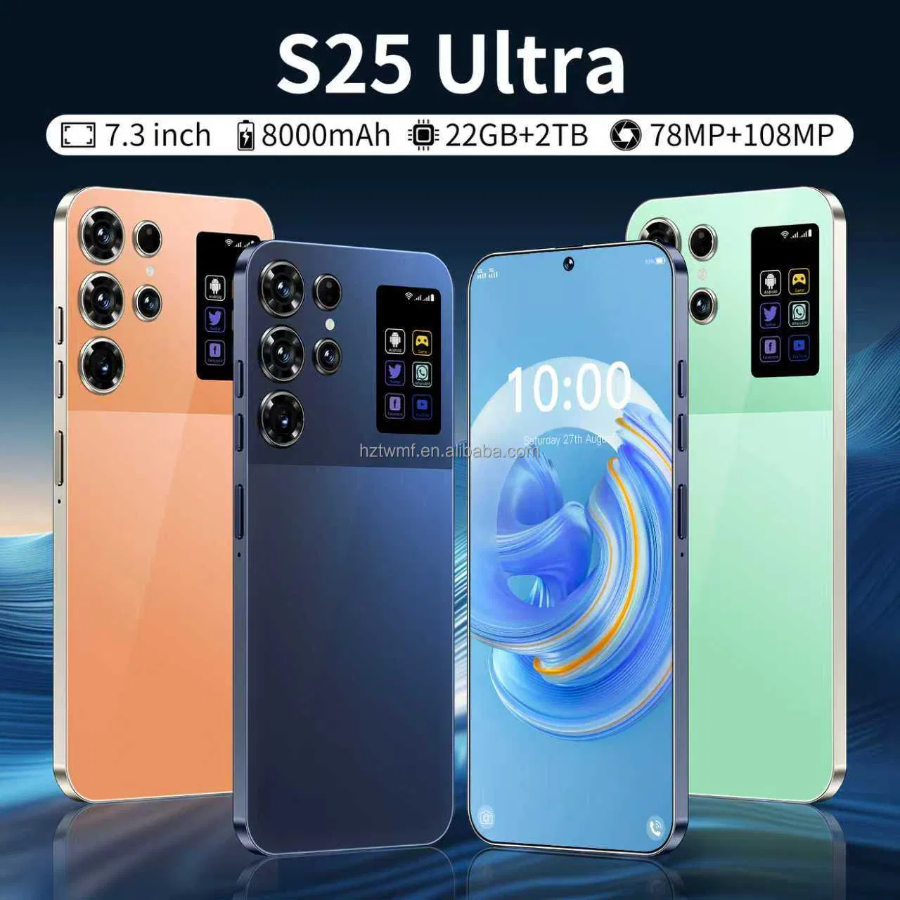 S25 Ultra 5G с 22+2 ТБ памяти, Android 15, 7.3 дюйма