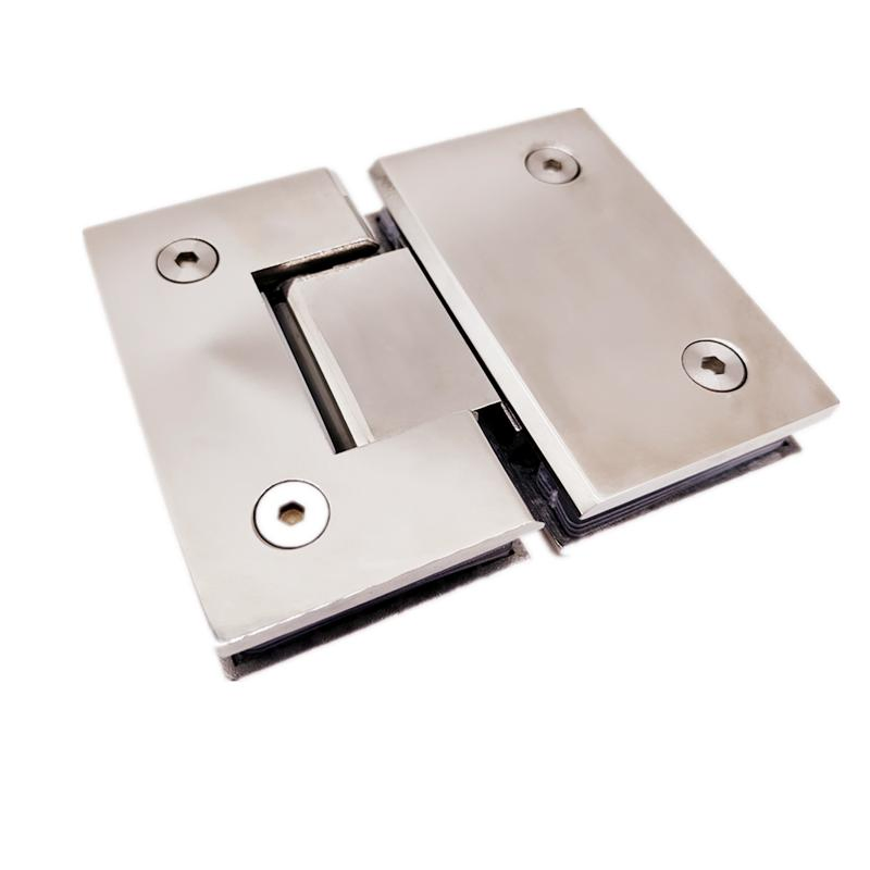 Stainless Steel 304 / Brass Shower Door Hinge 180 Degree Glass Door Clamp