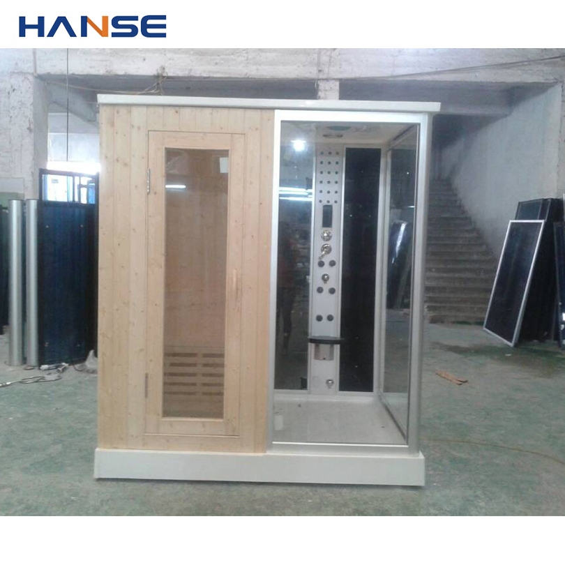 Good Price Dry Wet Steam Wood Sauna Rooms with Glass Swing Door
