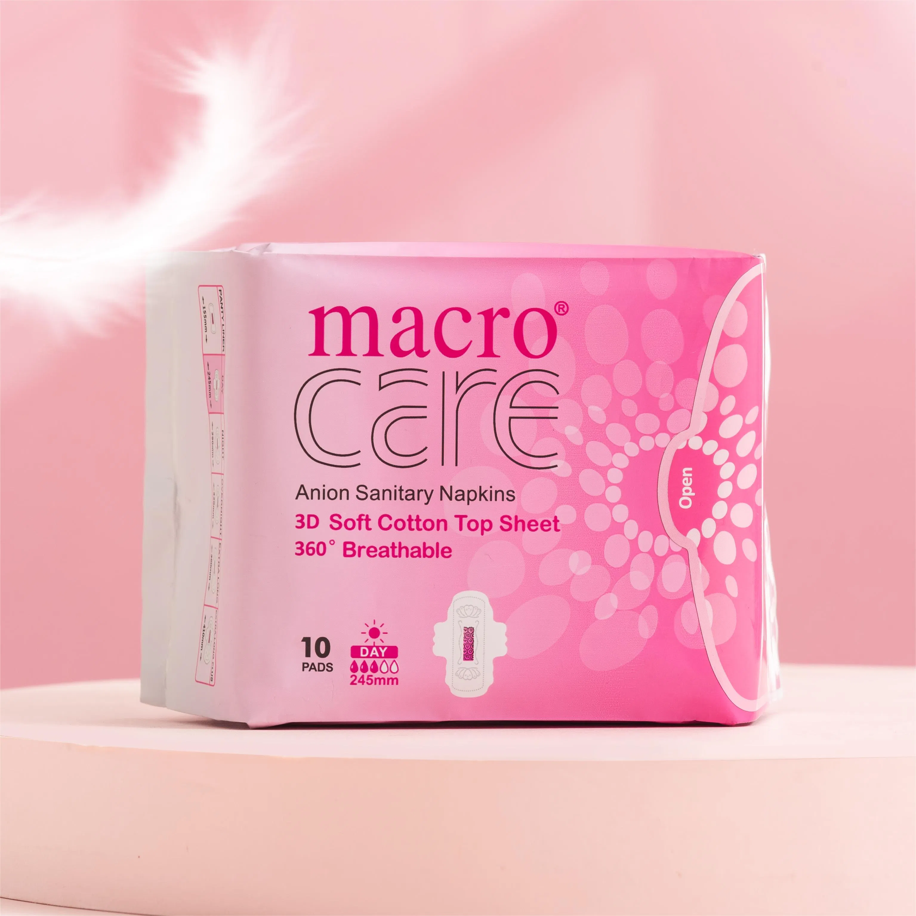 Macrocare Disposable Negative Ion Brand Name Anion Wholesale Sanitary Napkin for Women