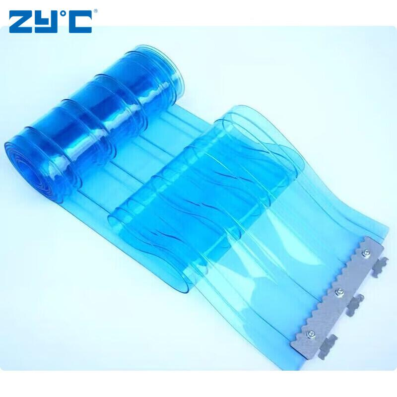 Low Temperature Cold Storage Room Flexible Transparent Plastic Strip Blue PVC Door Curtain