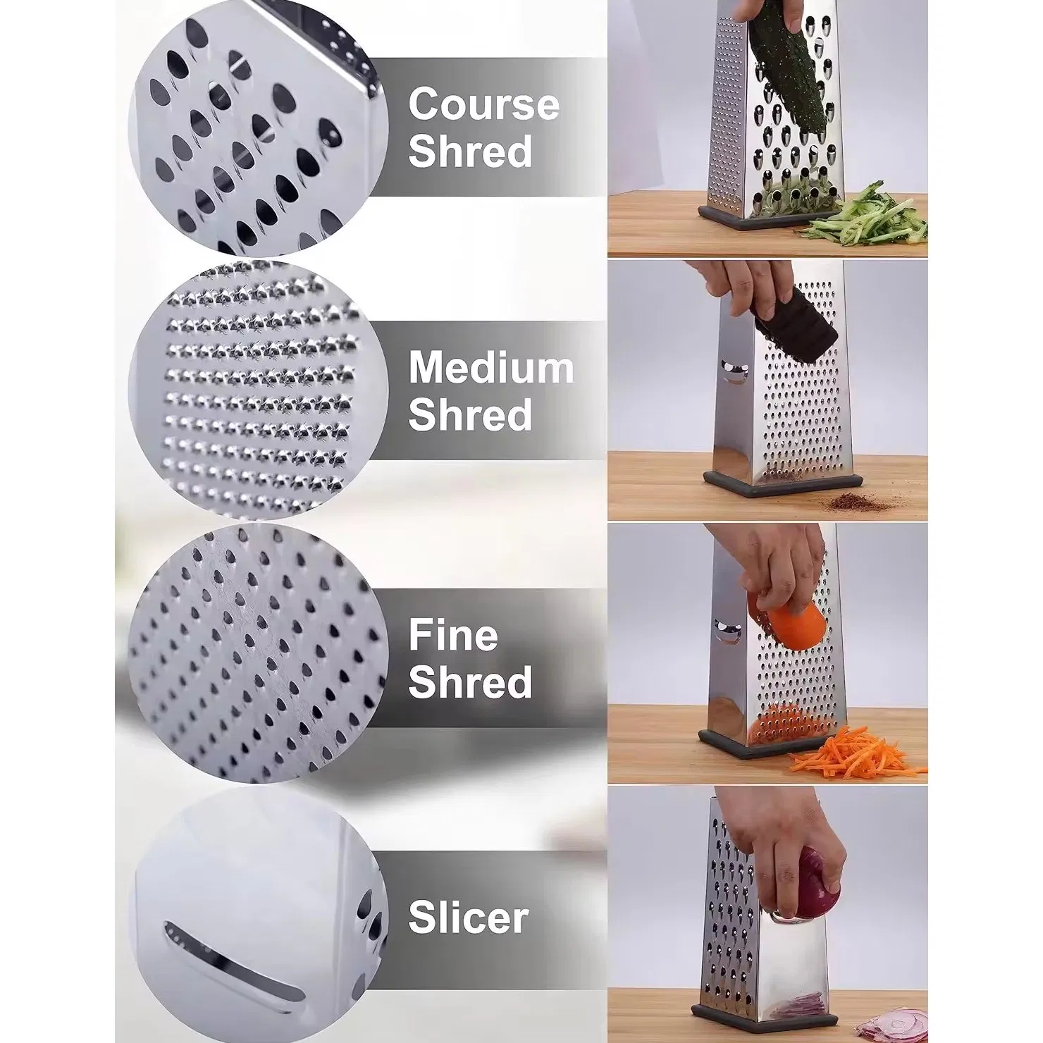 Тёрка для сыра и овощей 4-в-1 с контейнером