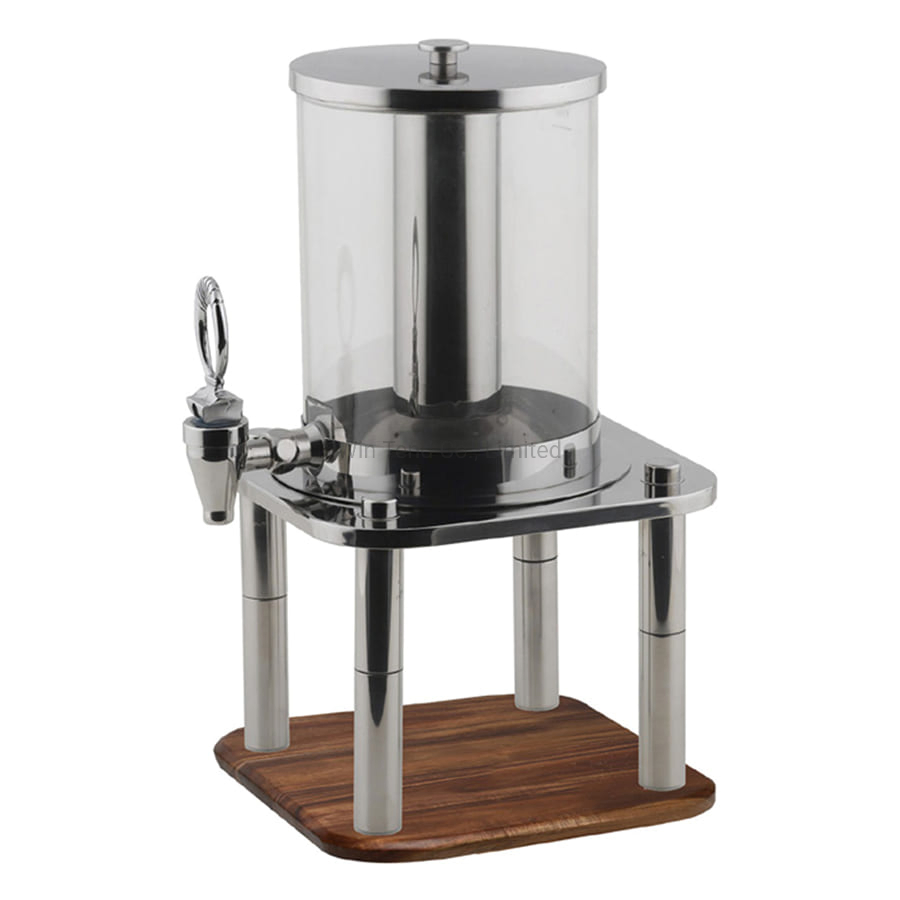 Luxurious Design Juice Dispenser with Burma Teak Wooden Base