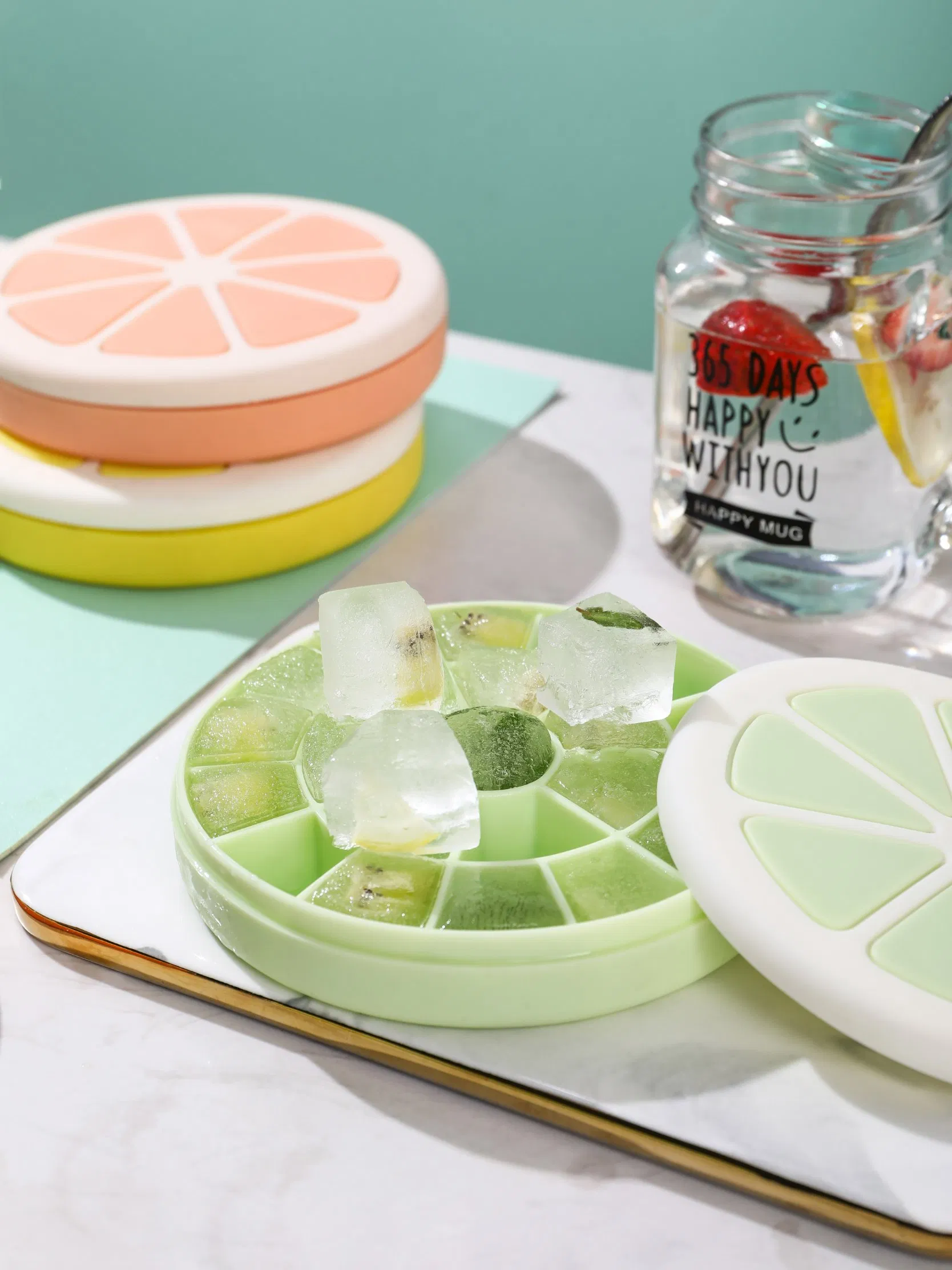 Силиконовая форма для льда JY03 с крышкой, 21 ячейка