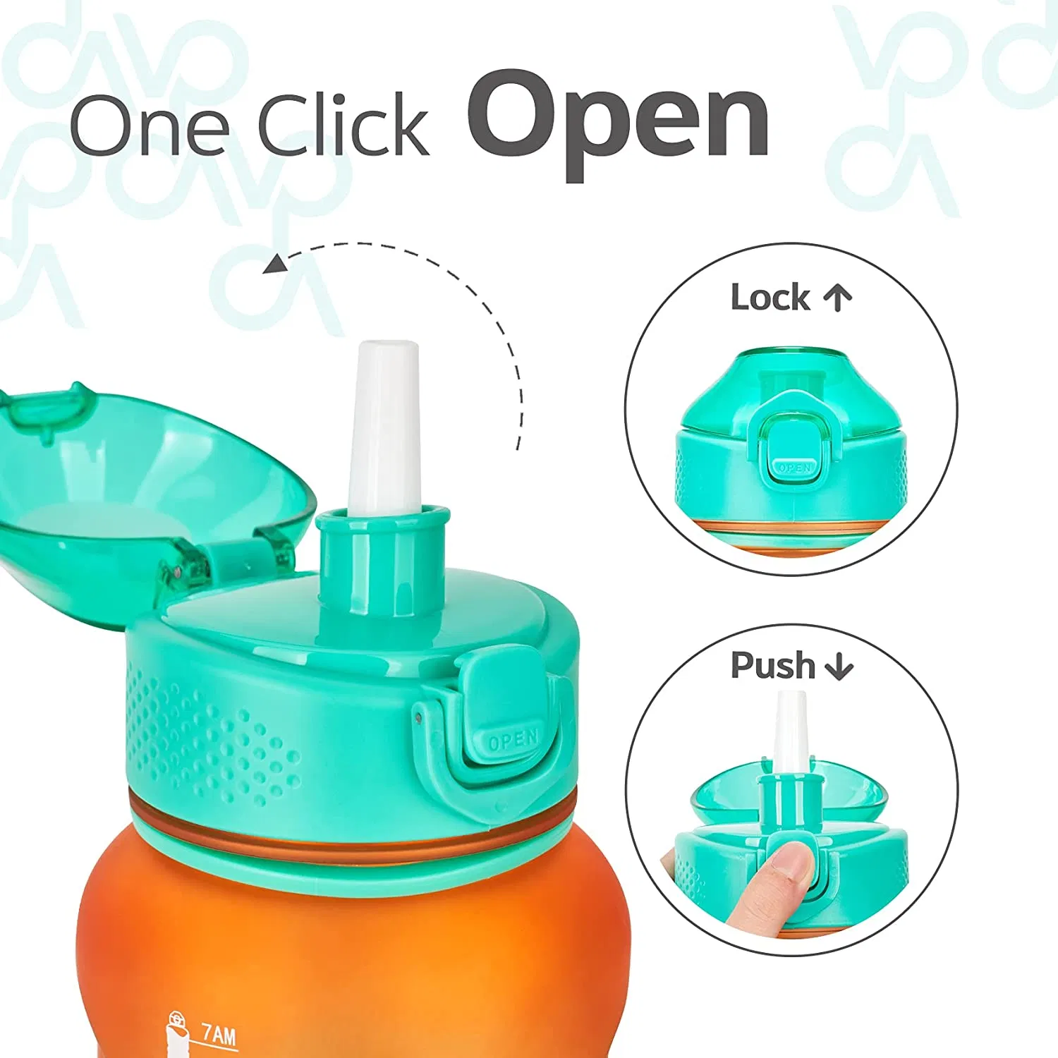 Fidus Large 1 Gallon Motivational Water Bottle with Paracord Handle & Removable Straw