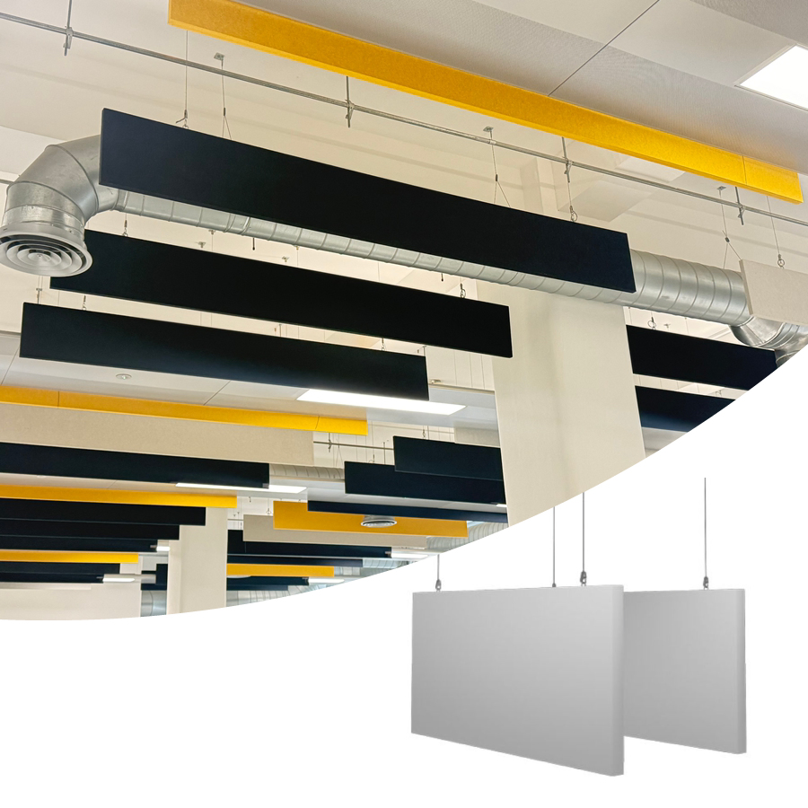 Decorative Strip Ceiling Panel Vertical Suspended Acoustic Baffles