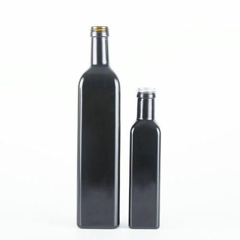 Black Glass Olive Oil Bottle 250ml 500ml 750ml 1000ml Olive Oil Glass Bottle with Lid