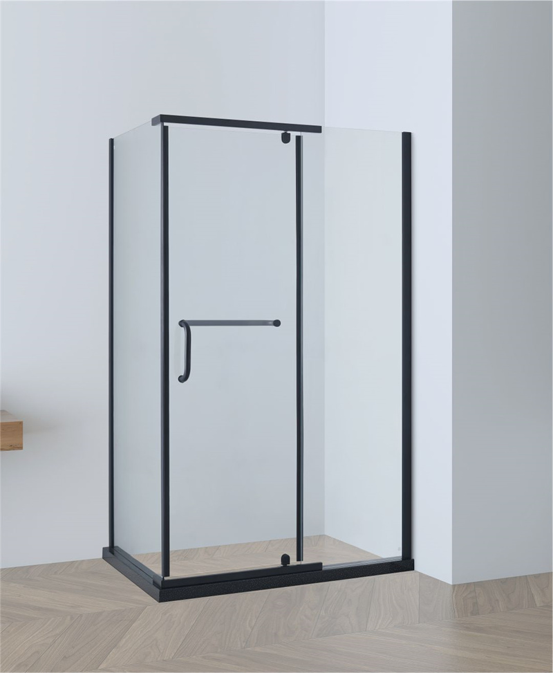 8mm Tempered Glass Shower Stall with Hinge Door and Artificial Stone Base