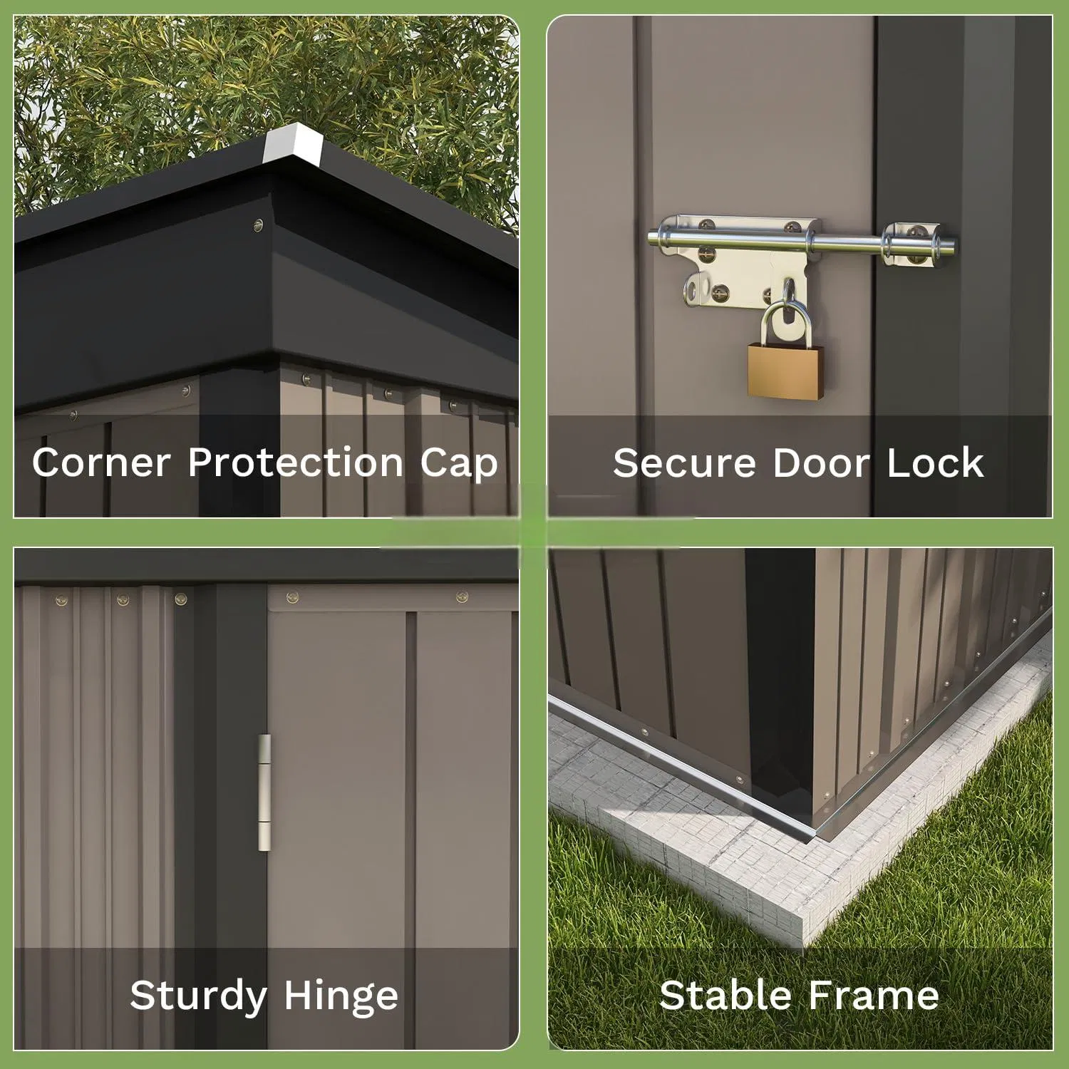5X3 FT Outdoor Storage Garden Shed with Sloping Roof and Lockable Door