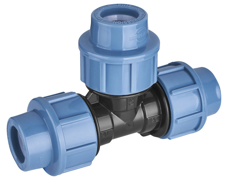 HDPE PP Compression Fittings Equal Tee