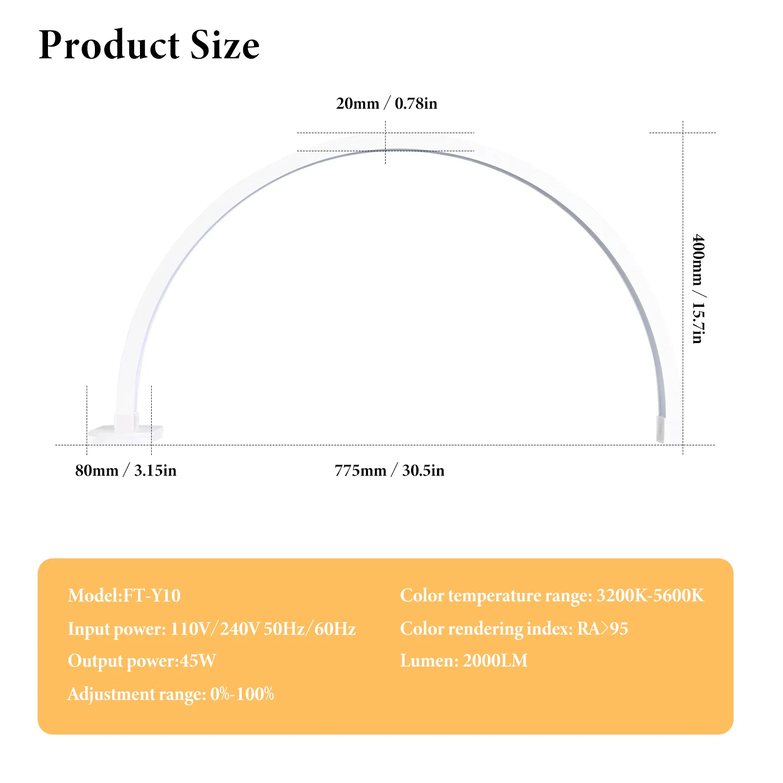 Half Moon Light UV Lamp LED Desk Lamp Nail Light for Manicure