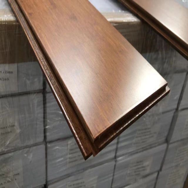 Strand Woven Bamboo Flooring Surface Carbonized Natural Waterproof Technics Color Joint Design