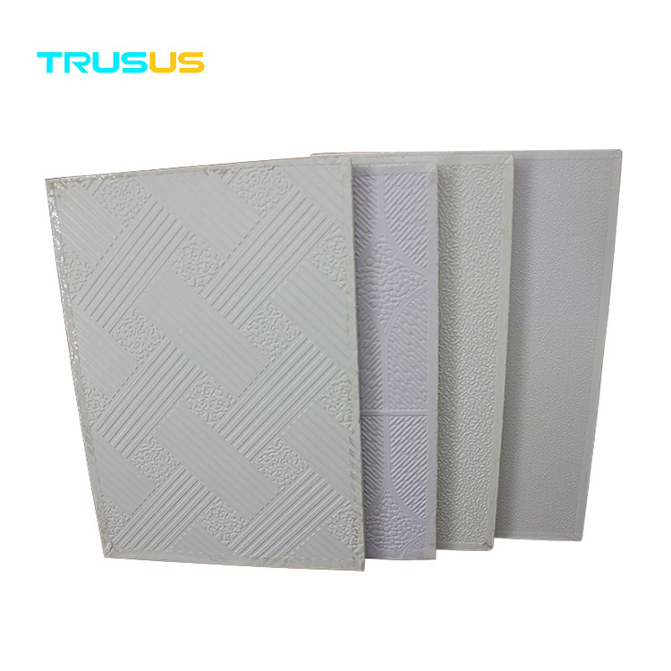 PVC False Ceiling Tile 595mm 600mm PVC Gypsum Ceiling Board Square PVC Ceiling Roof T Grid Ceiling