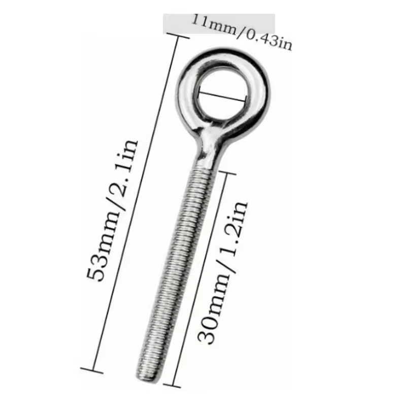 M4m5m6-M20 Stainless Steel Ring Screw with Sheep's Eye Hook 304 Stainless Steel Ring Hook Bolt