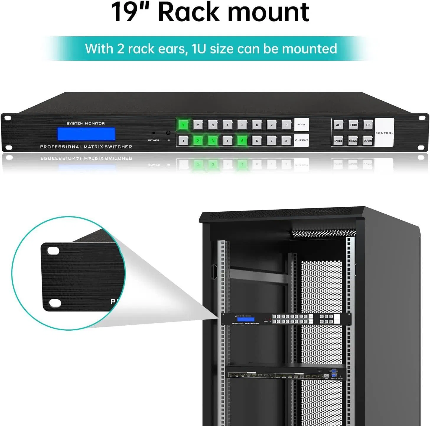 Матричный коммутатор HDMI 8x8, 4K@30Гц, 8 входов 8 выходов