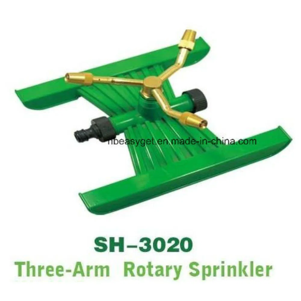 3-Arm Rotary Sprinkler for Lawn Watering Metal Wheel Base Bl10096