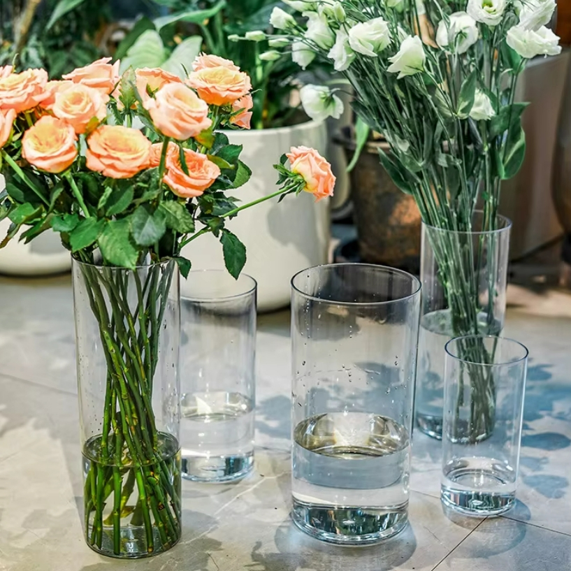 Wholesale Nordic Style High Transparency Pet Plastic Vase Shatterproof Transparent Fresh Flower