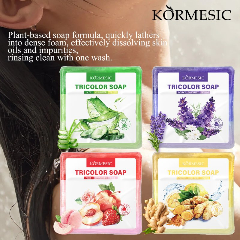 Factory Price Whitening and Antioxidant Skincare Tricolor Soap