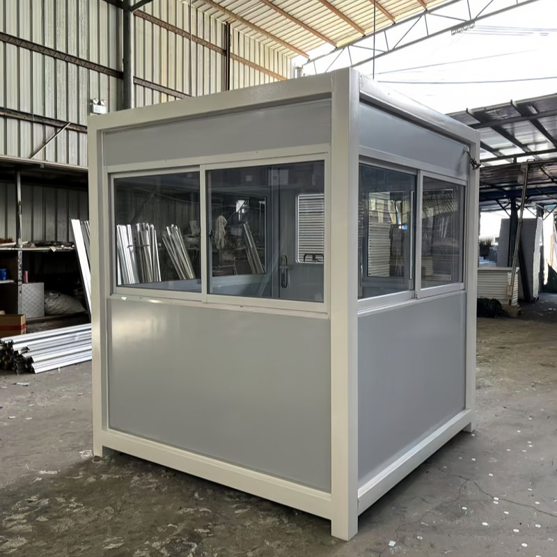 Outdoor Steel Structure Rainproof Performance Portable Mobile Sandwich Panel Security Guard Booth for Sentry Kiosk House