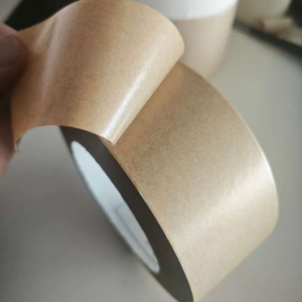 Fiber Reinforced Original White Kraft Paper Tape Kraft Packing Tape Roll