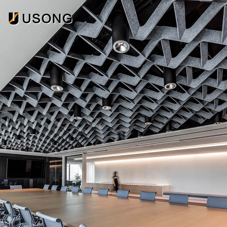 Polyester Hanging Living Room False Ceiling Noise Reduction Panels