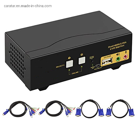 KVM-переключатель 4 порта HDMI+DisplayPort с USB-хабом