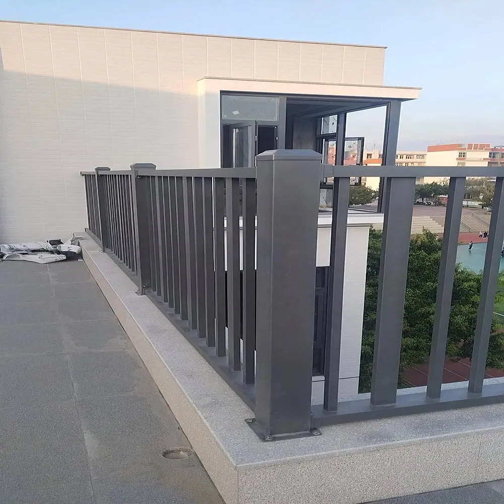 Anti-Fade UV-Protected Aluminum Guardrail with Matte Gray Finish for Residential Exterior Fencing Aluminum Railing