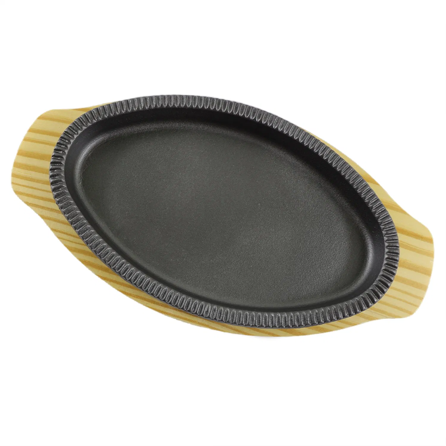 Чугунная овальная сковорода-гриль с подставкой